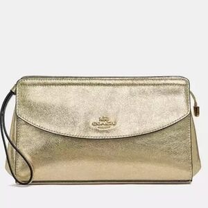 Coach Gold Wristlet Clutch